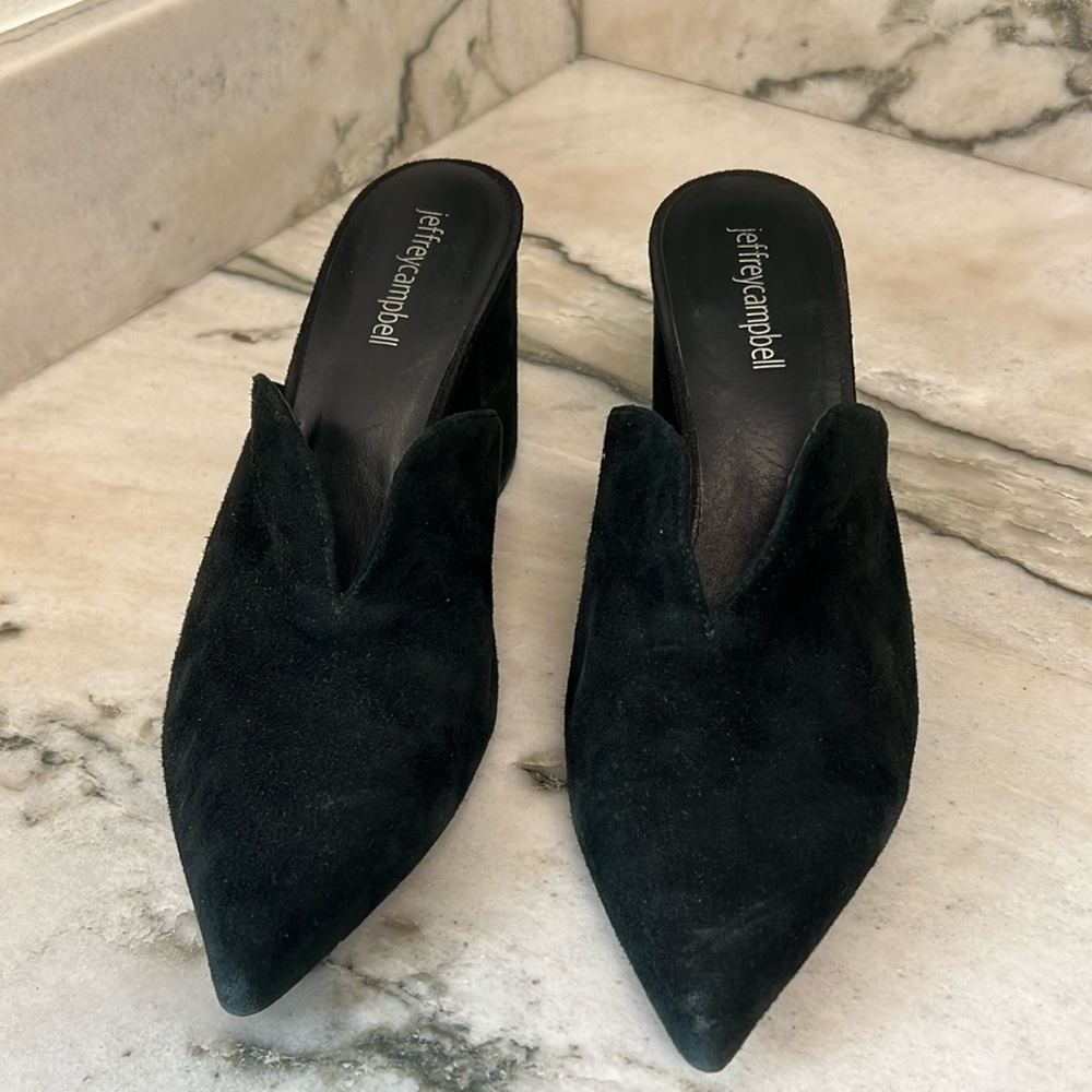jeffrey campbell heeled mules